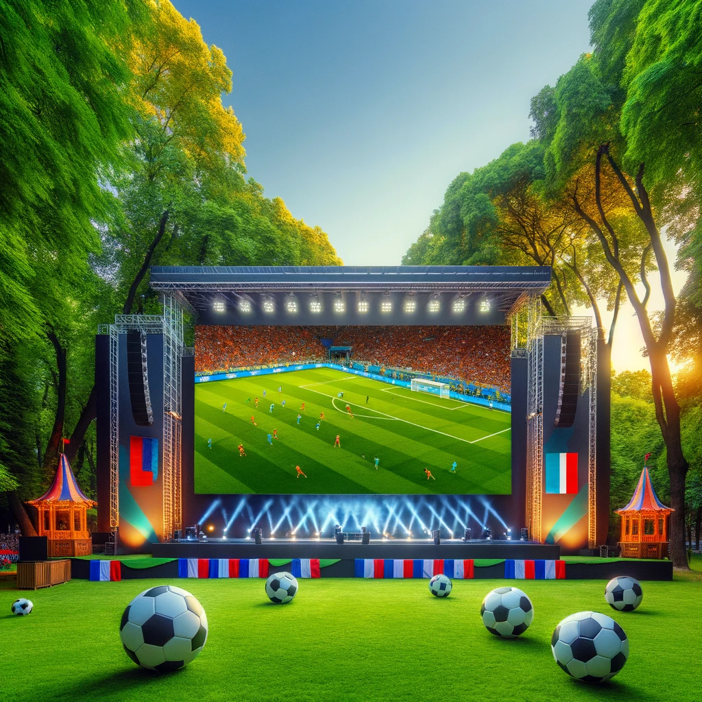 Public Viewing beim Parkfest 2024